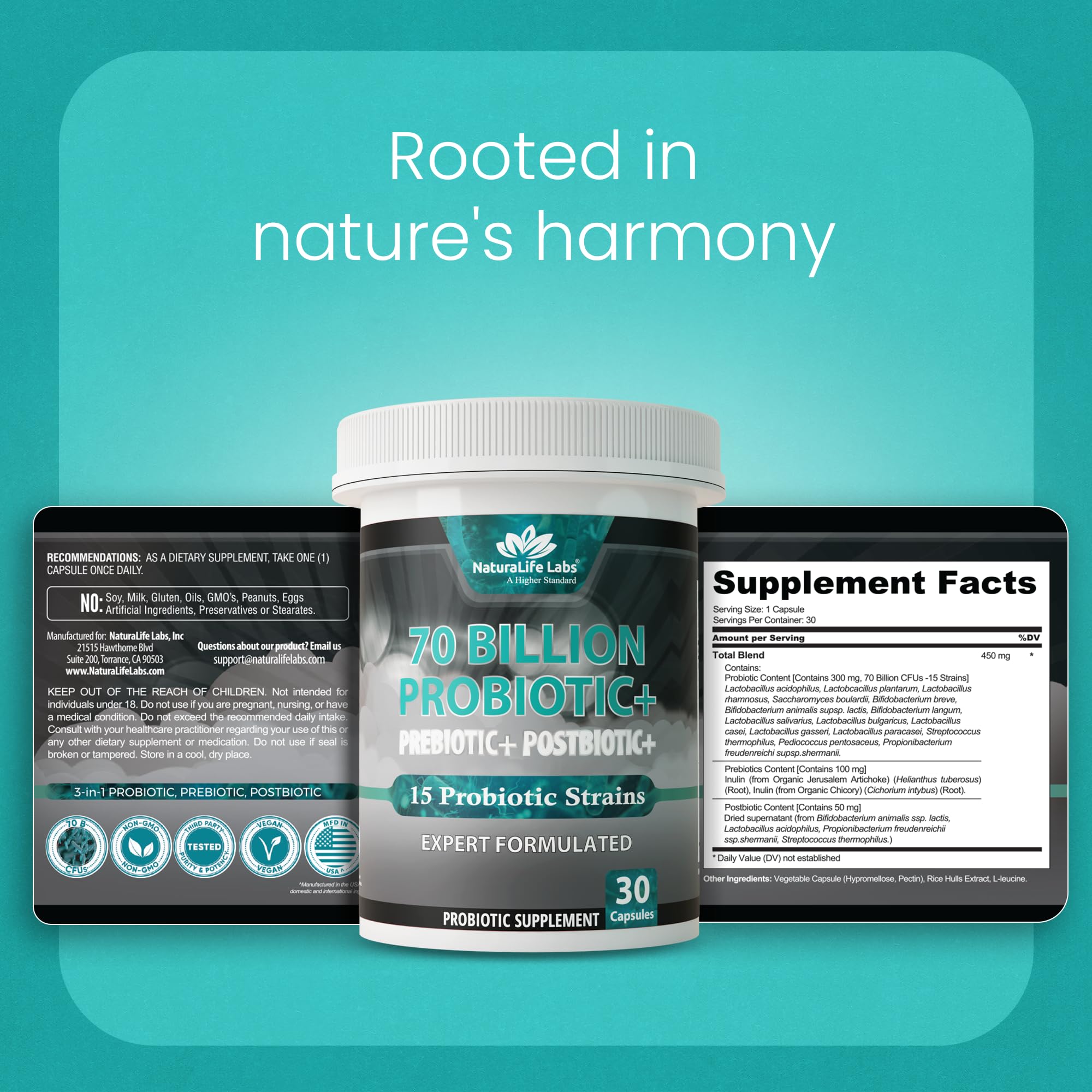 NaturaLife Labs Envase práctico para la toma diaria.
