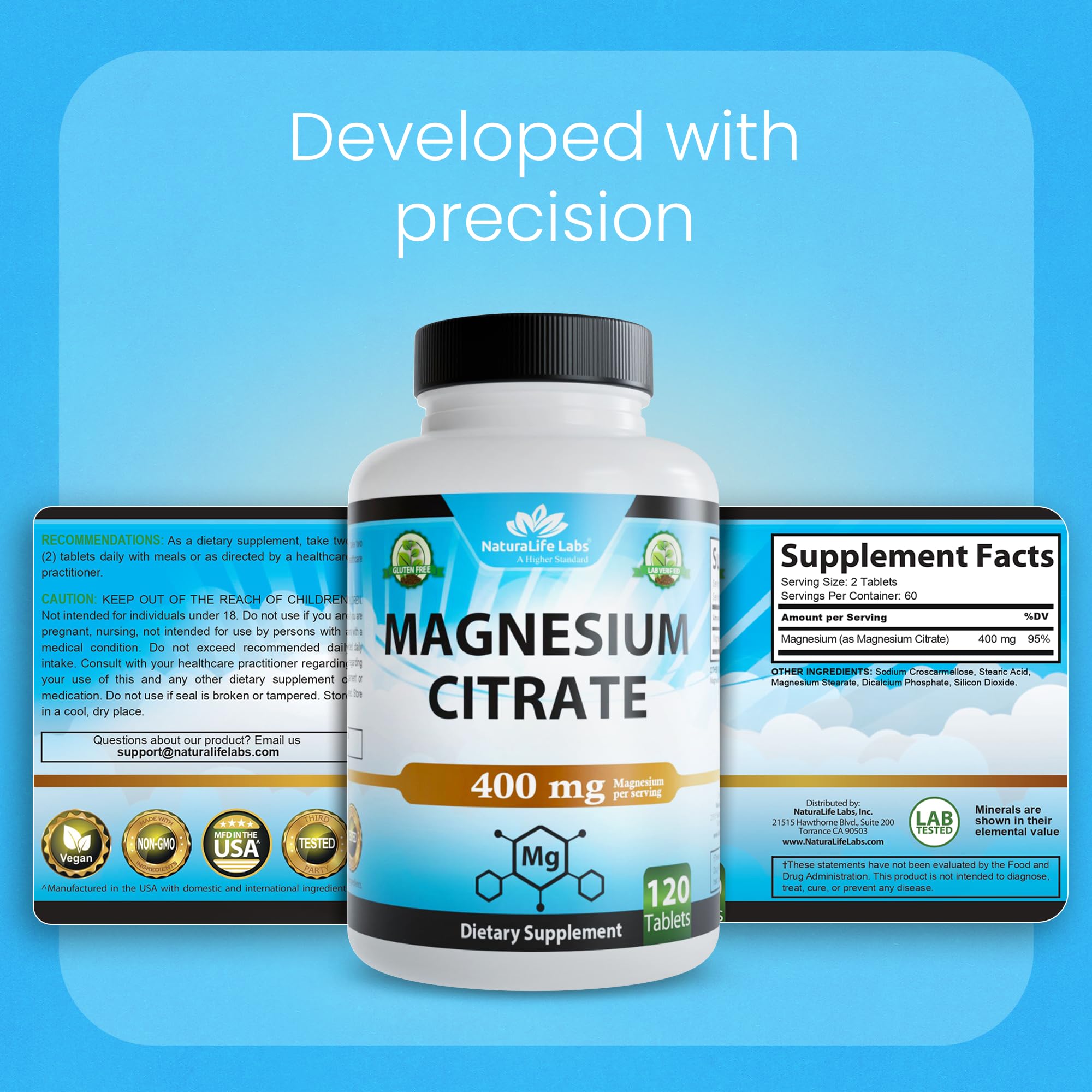 NaturaLife Labs Magnesio Citrato prueba de terceros para fiabilidad