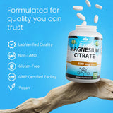 NaturaLife Labs Magnesio Citrato símbolo sin OMG para claridad de origen