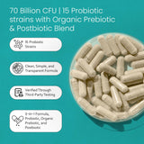 NaturaLife Labs Prebiótico orgánico incluido para apoyar el equilibrio intestinal.