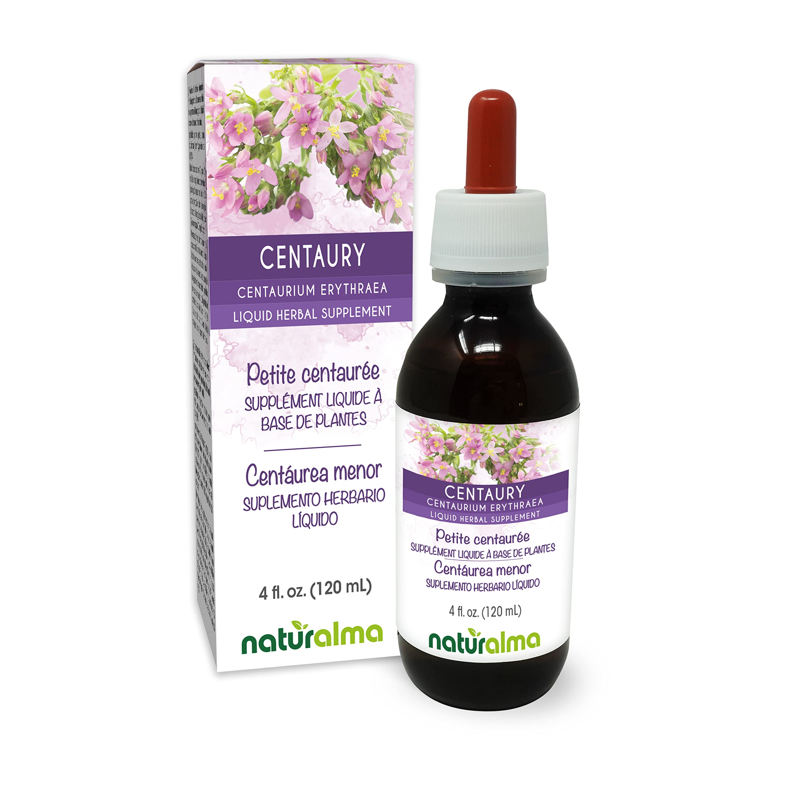 Naturalma centaurio común con flores: tintura en gotas para uso herbal diario
