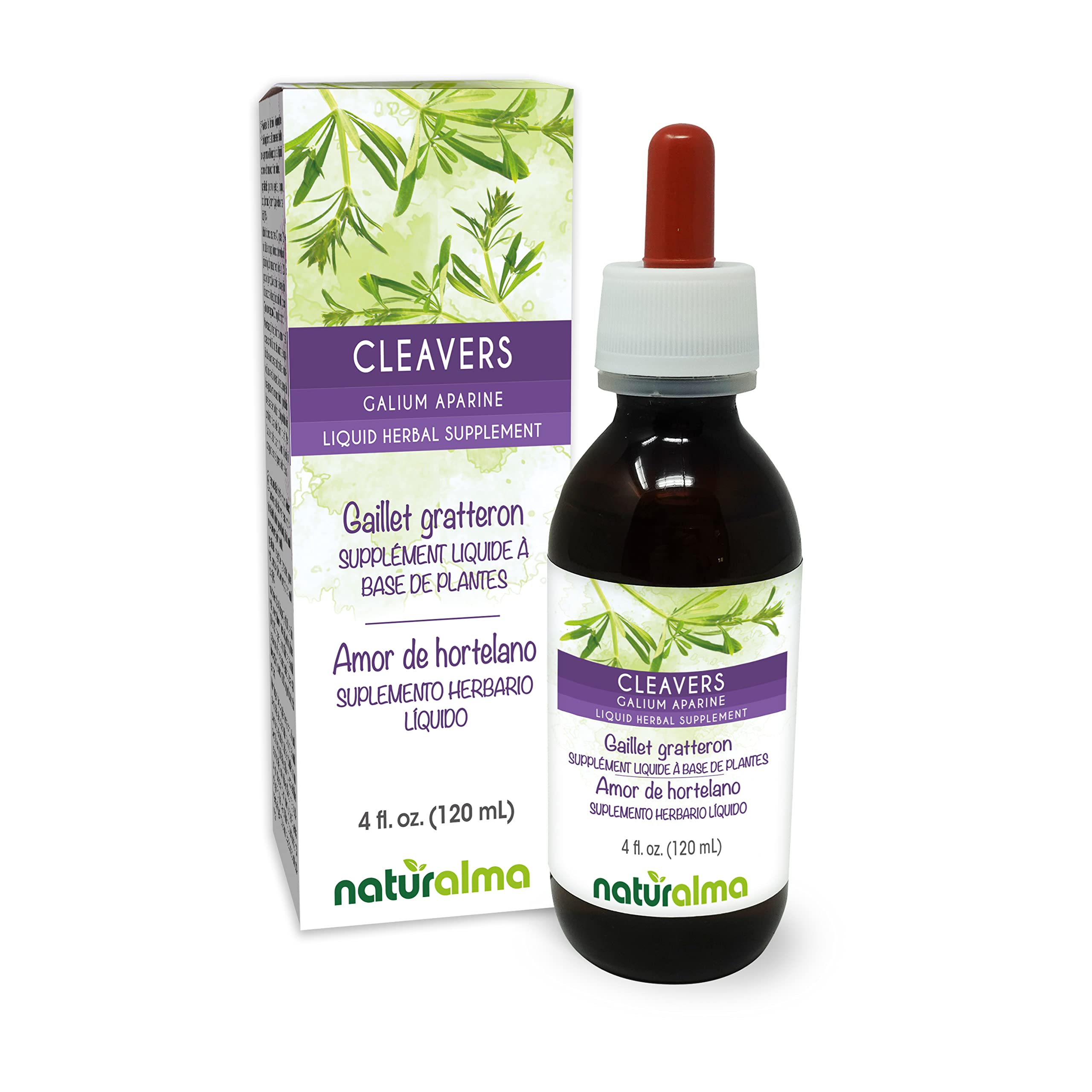 Naturalma Cleavers botella de gotas lista para uso diario con dosificación fácil