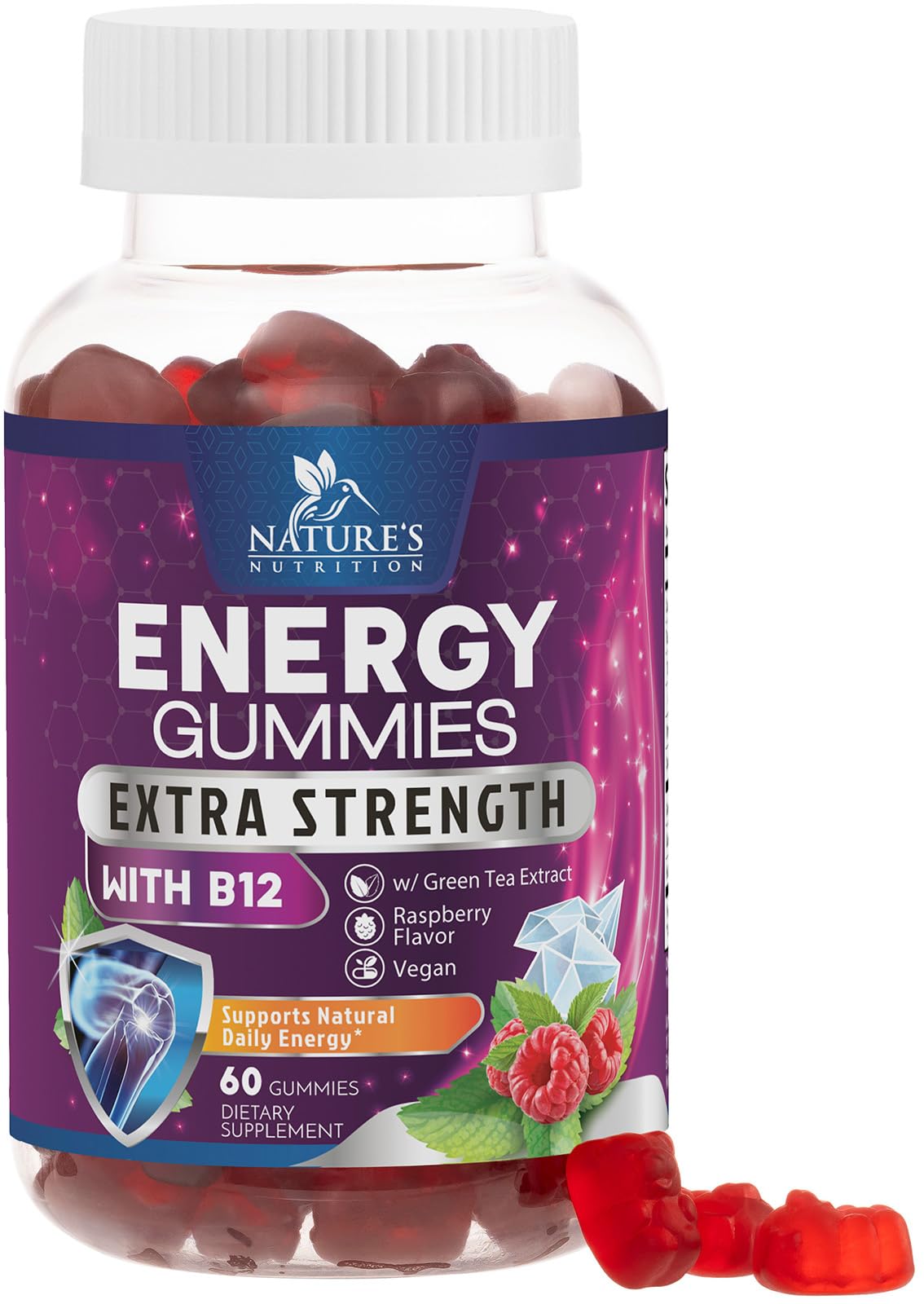 Gomitas Nature's Nutrition sabor frambuesa para energía diaria