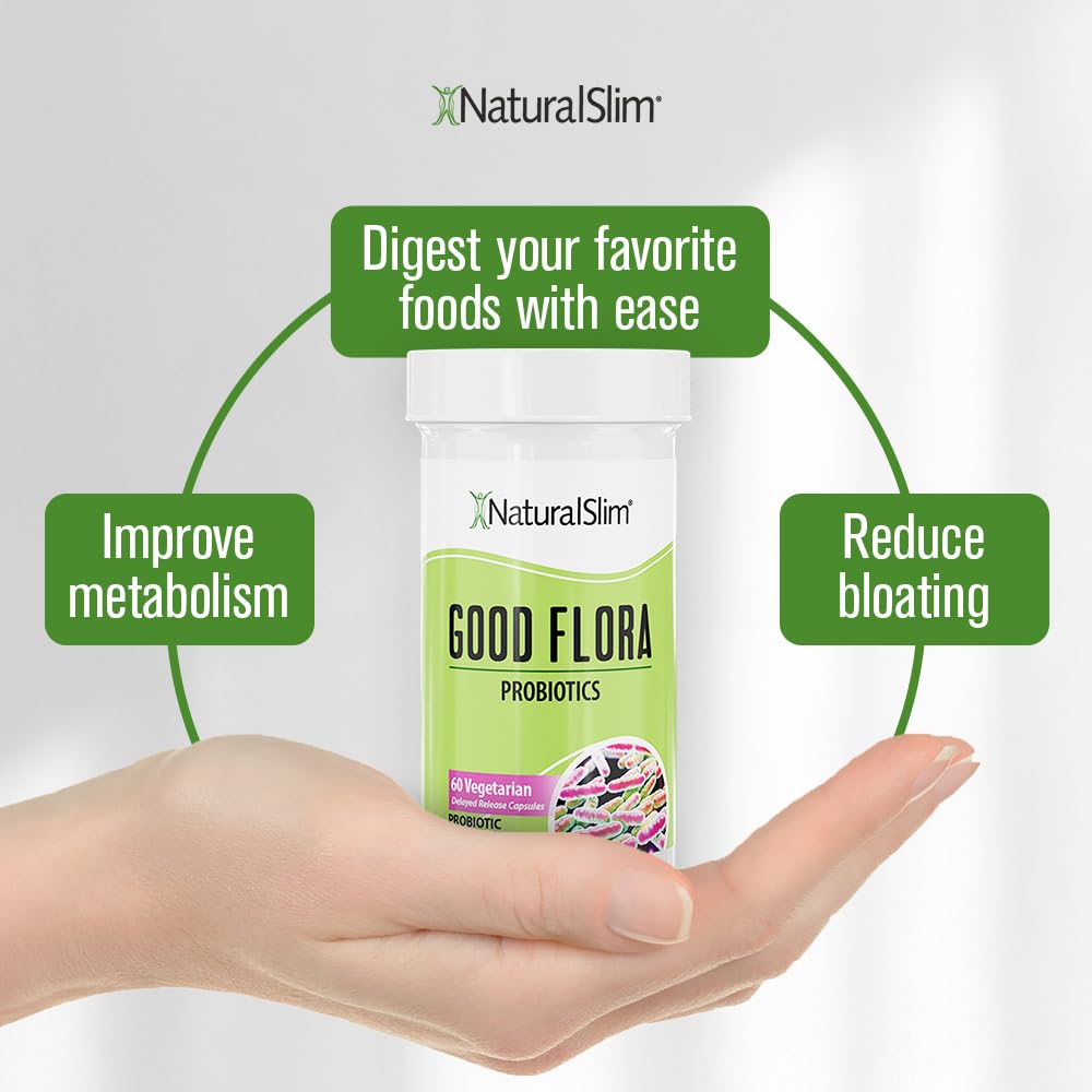 NaturalSlim Good Flora cápsulas de apertura suave para mayor comodidad.