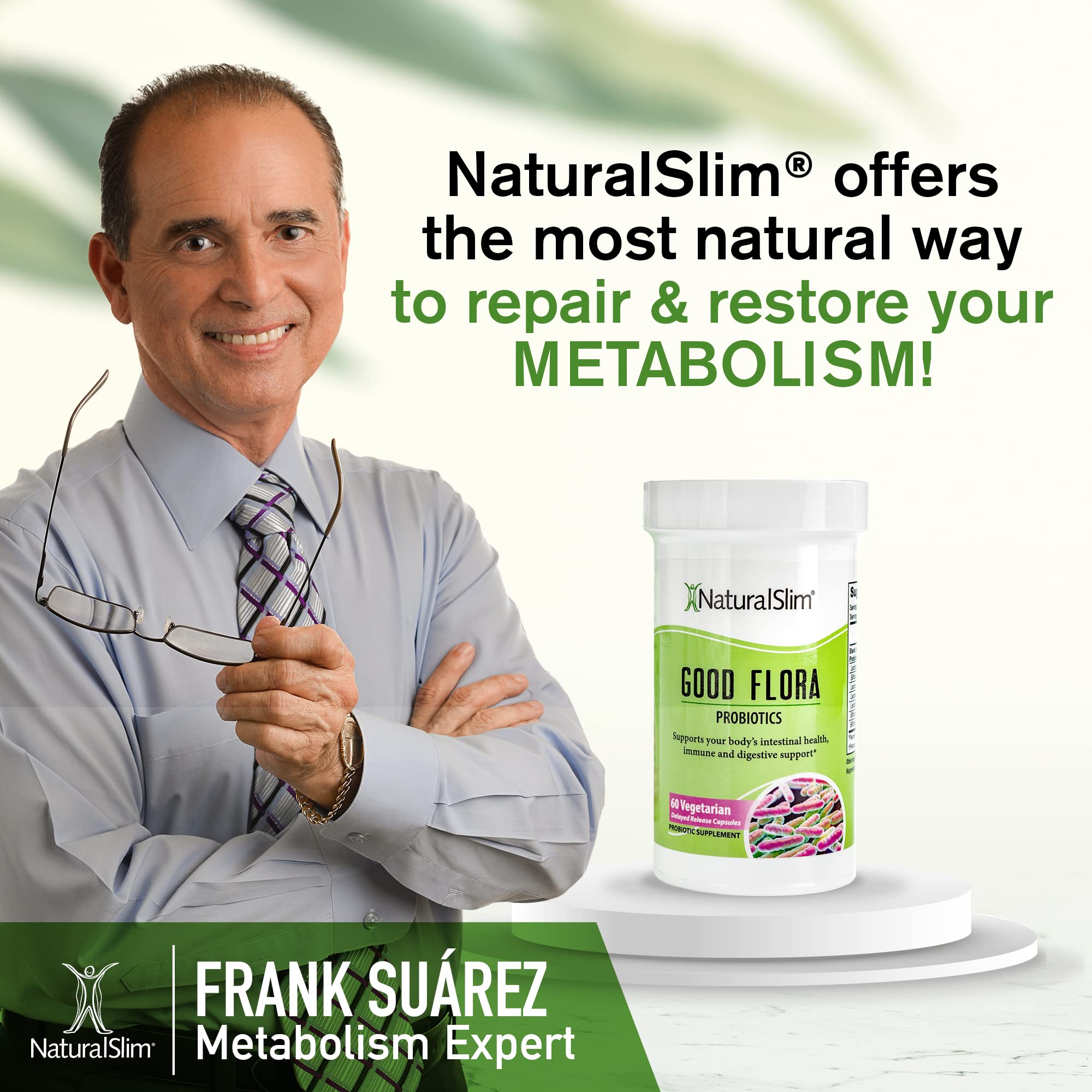 NaturalSlim Good Flora soporte digestivo diario para bienestar general.
