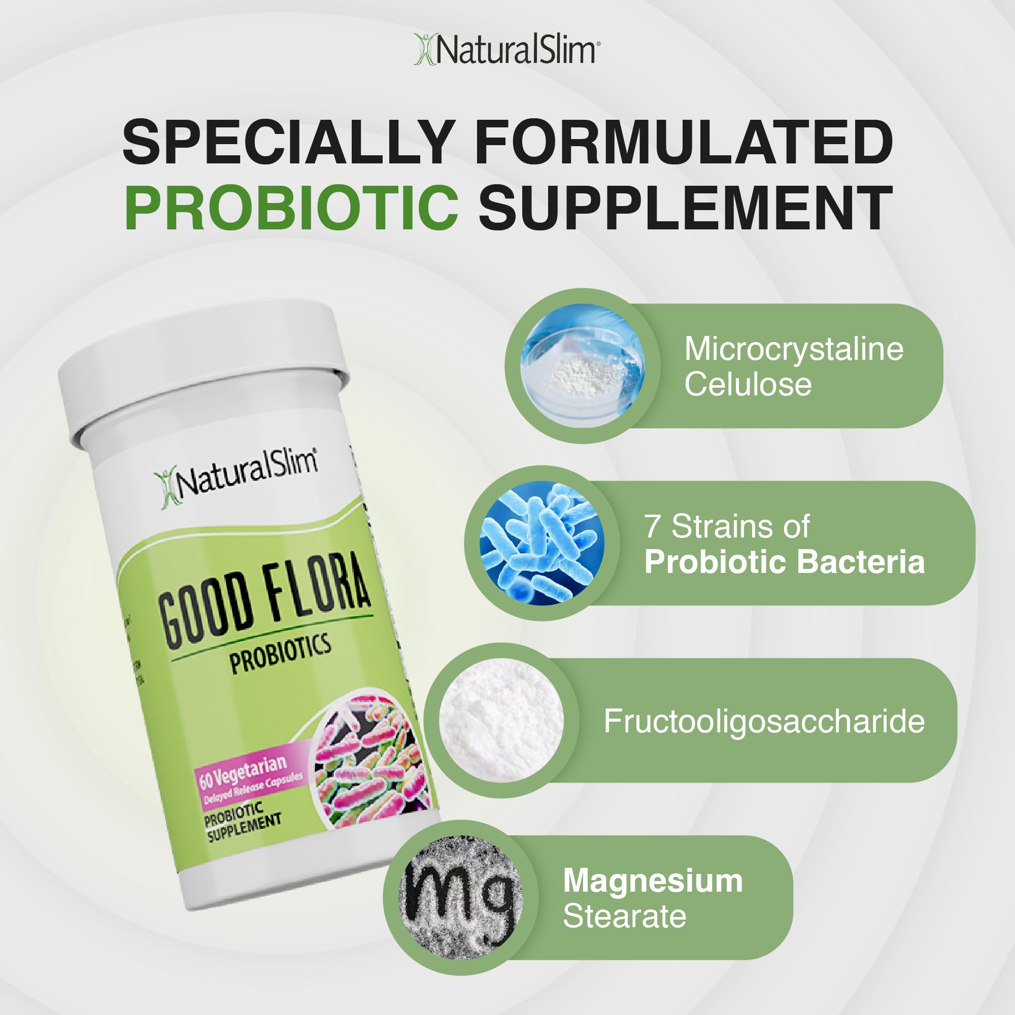 NaturalSlim Good Flora uso diario para apoyar el equilibrio intestinal en la rutina.
