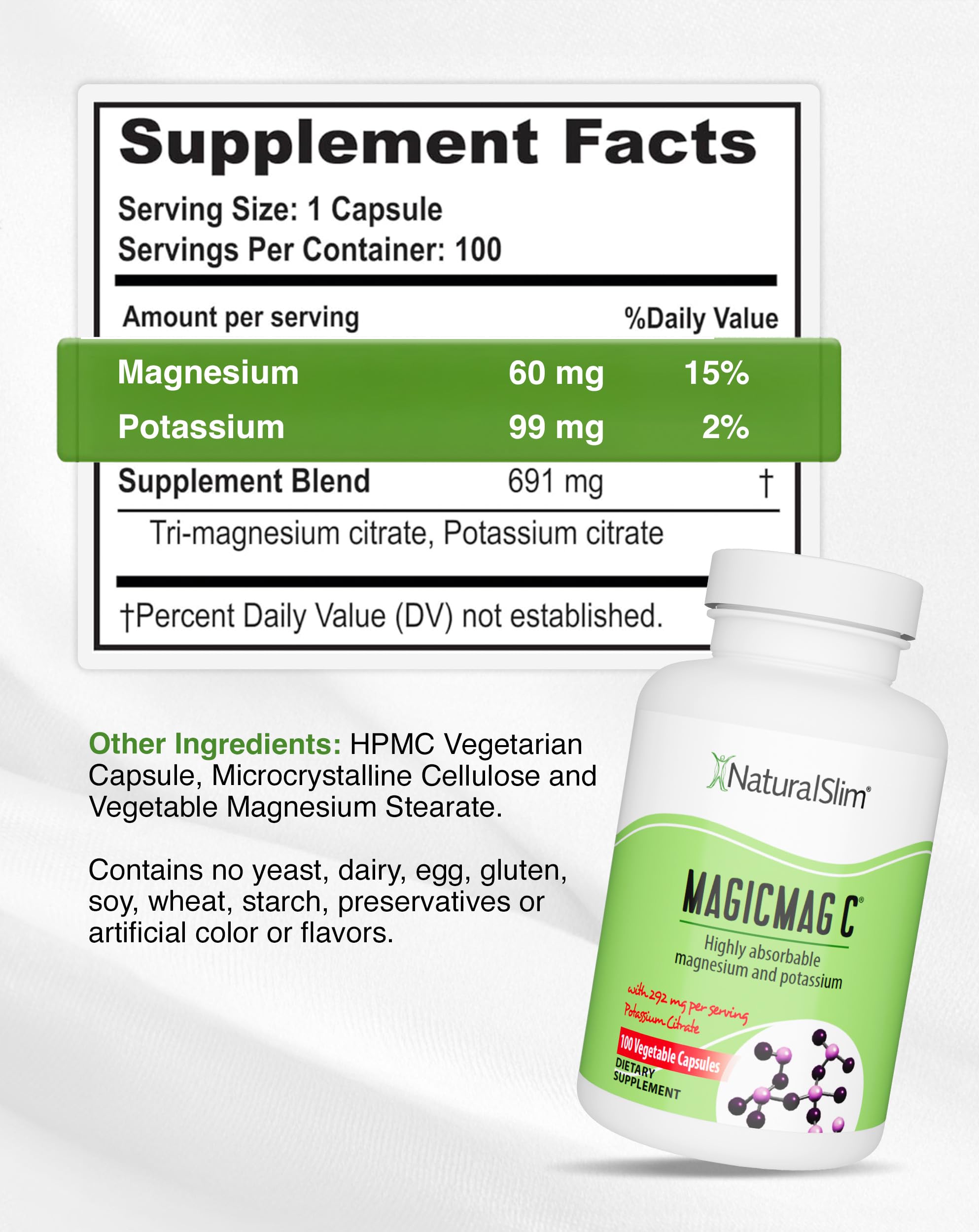NaturalSlim MagicMag C: combinación de magnesio y potasio para equilibrio metabólico
