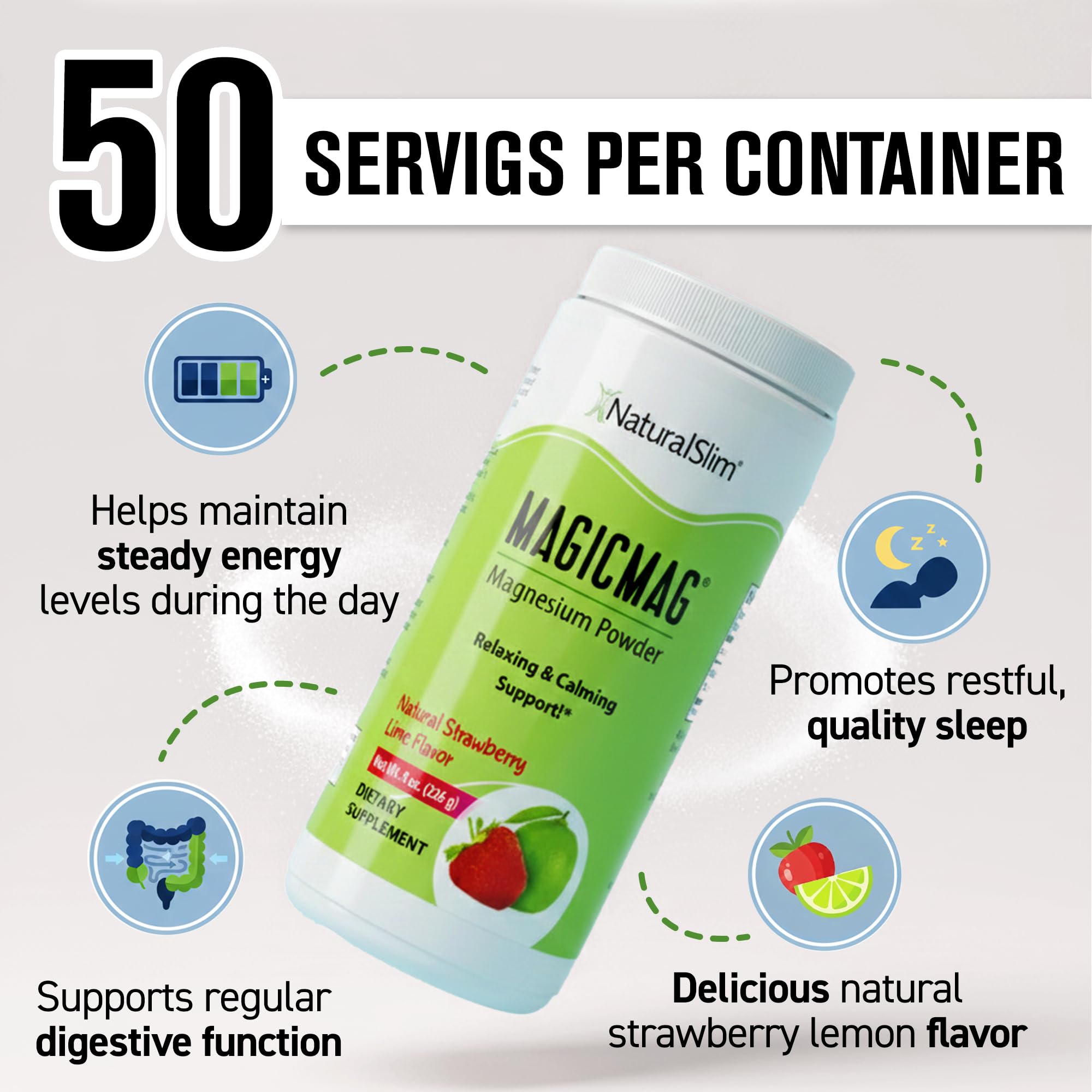 NaturalSlim MagicMag: se disuelve fácilmente en agua para cualquier momento.
