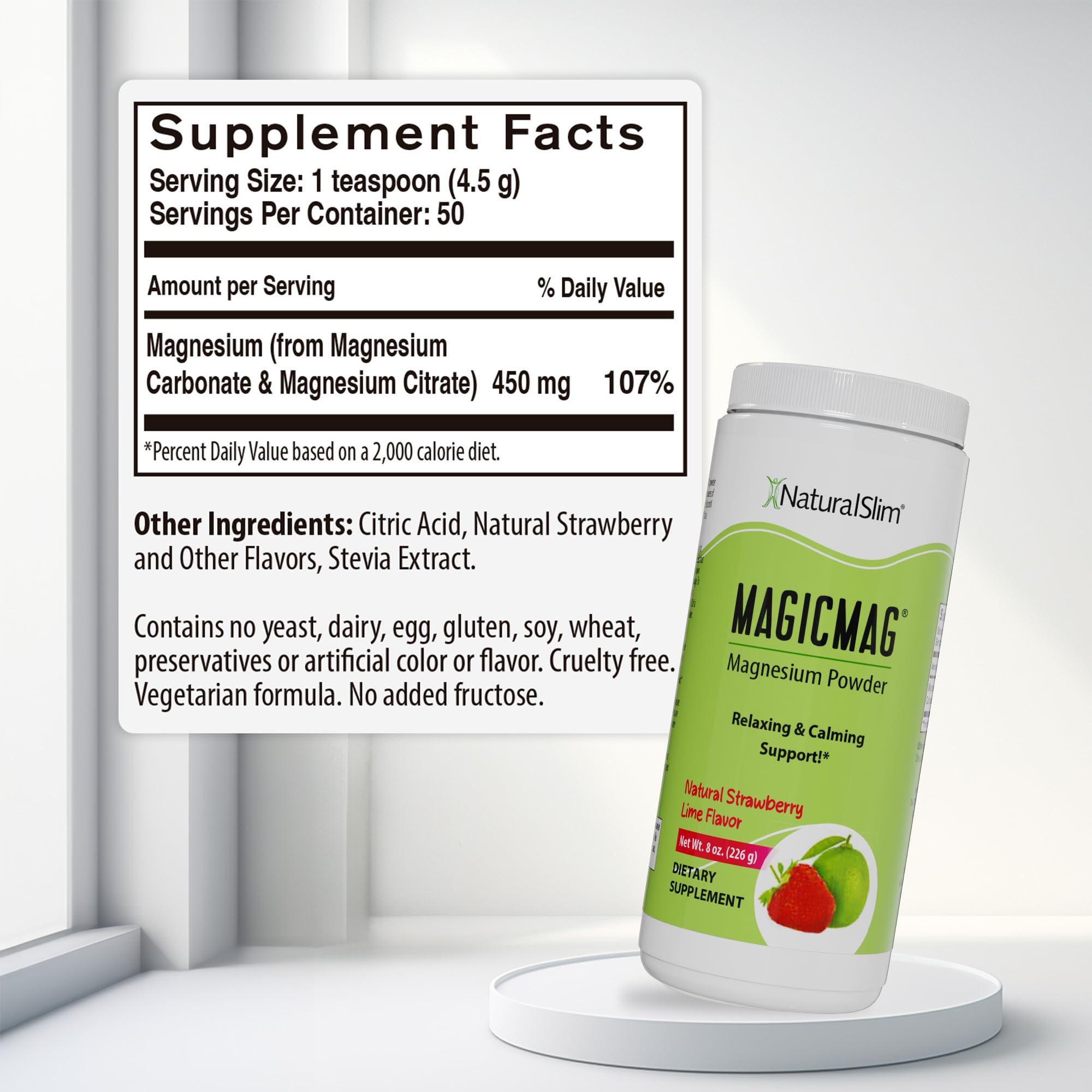 NaturalSlim MagicMag: sabor fresa-lima en bebida agradable.