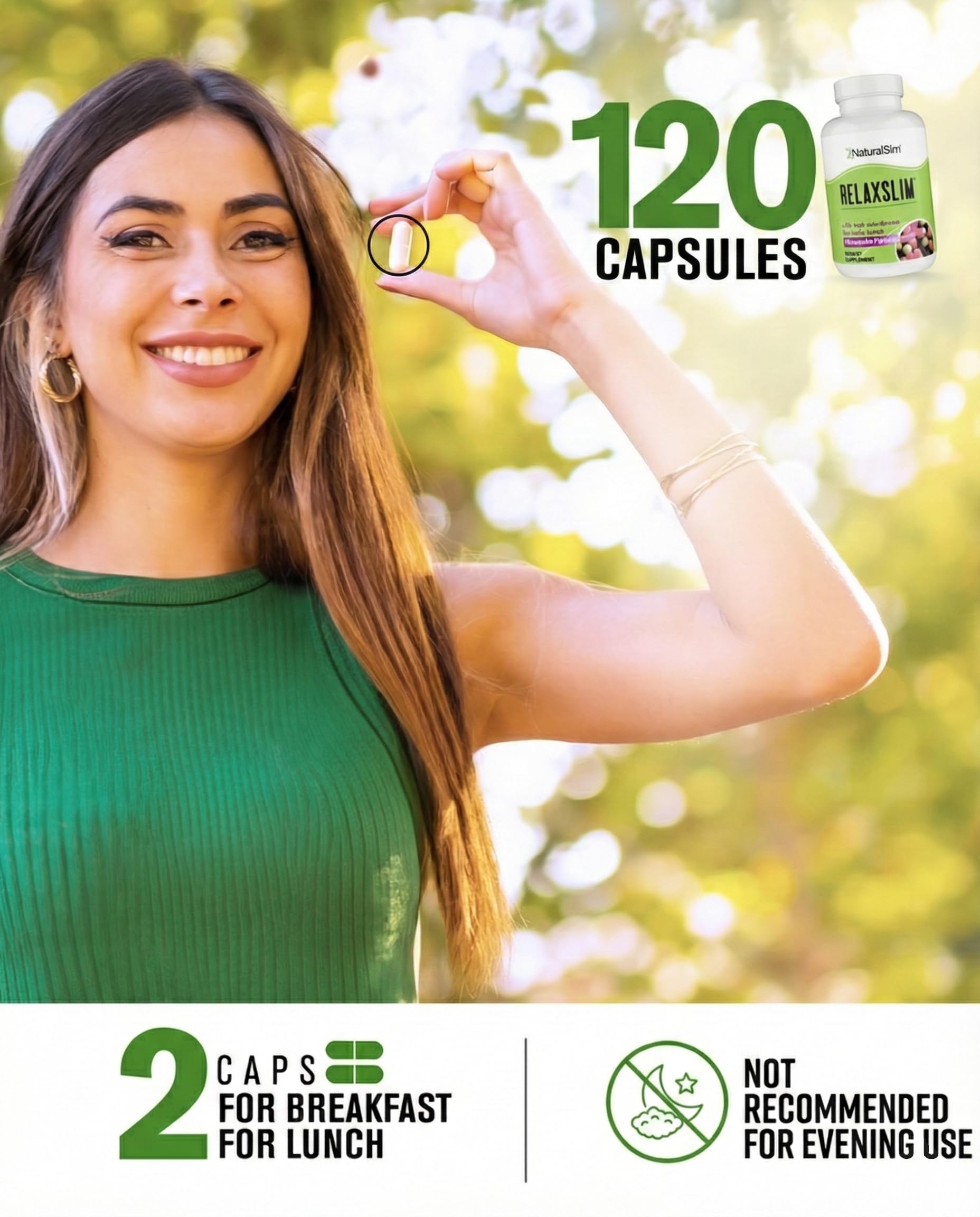 NaturalSlim Relaxslim mezcla natural con zinc y biotina.