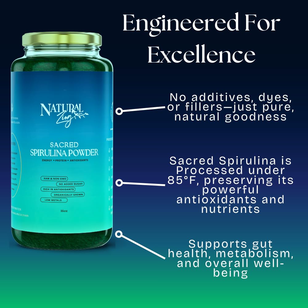 NaturalZing textura polvo espirulina verde intenso para batidos.