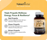 NaturaNectar caja de propóleo, empaque libre de gluten para dieta flexible.
