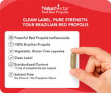 NaturaNectar Propolis Rojo envase de cápsulas para uso diario.