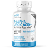 Nature's Fusions Nutri R ALA 600 mg cápsulas en botella, apoyo a la función celular