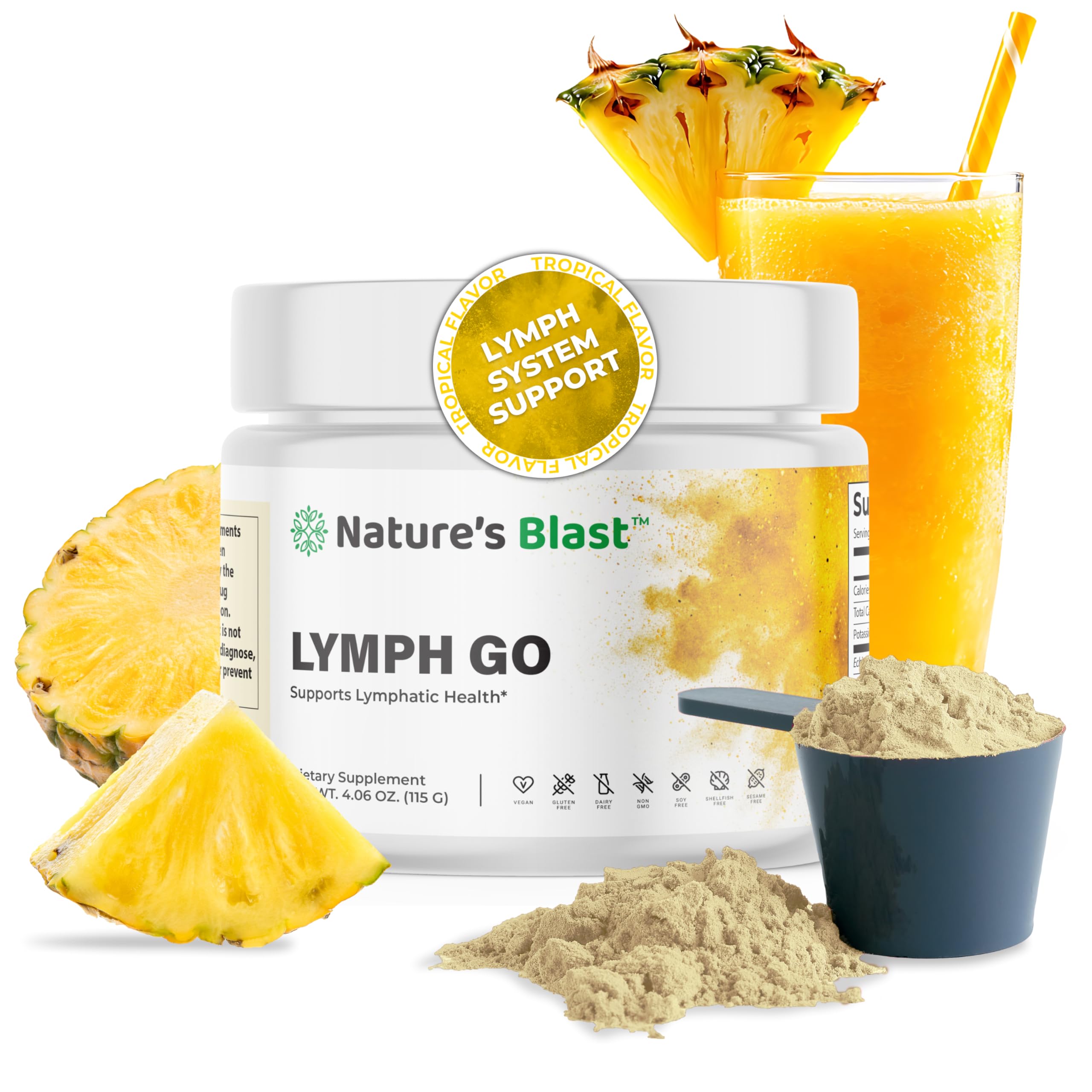 Nature's Blast Lymph Go: vertido de la botella para apoyar drenaje linfático.