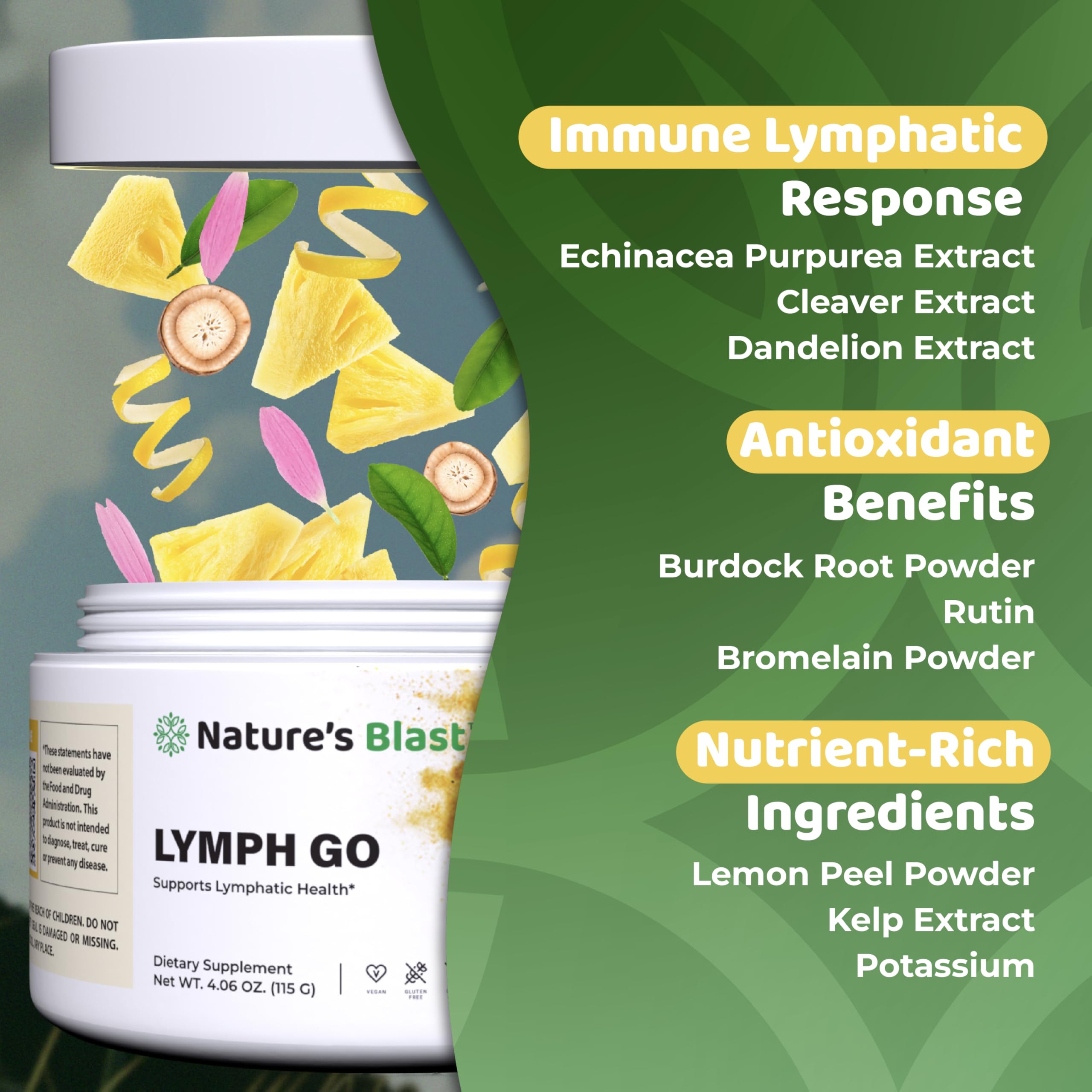 Nature's Blast Lymph Go: mezcla de hierbas que acompaña tu rutina diaria.