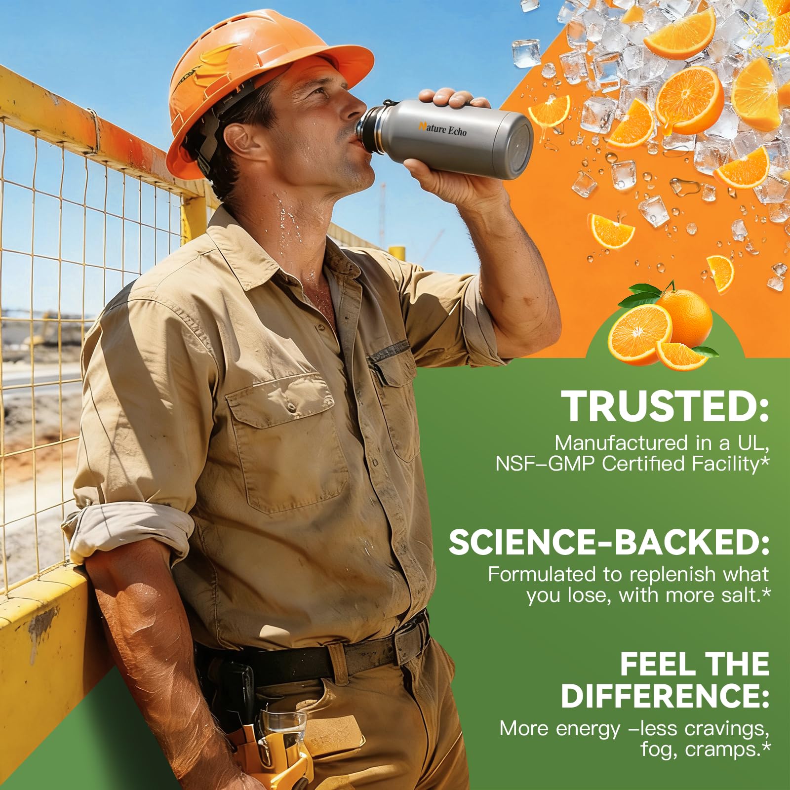 Nature Echo, uso en actividad física para mantener rendimiento sin azúcar.