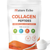 Nature Echo Colágeno multicollagen polvo envase: soporte para cabello, piel y uñas.