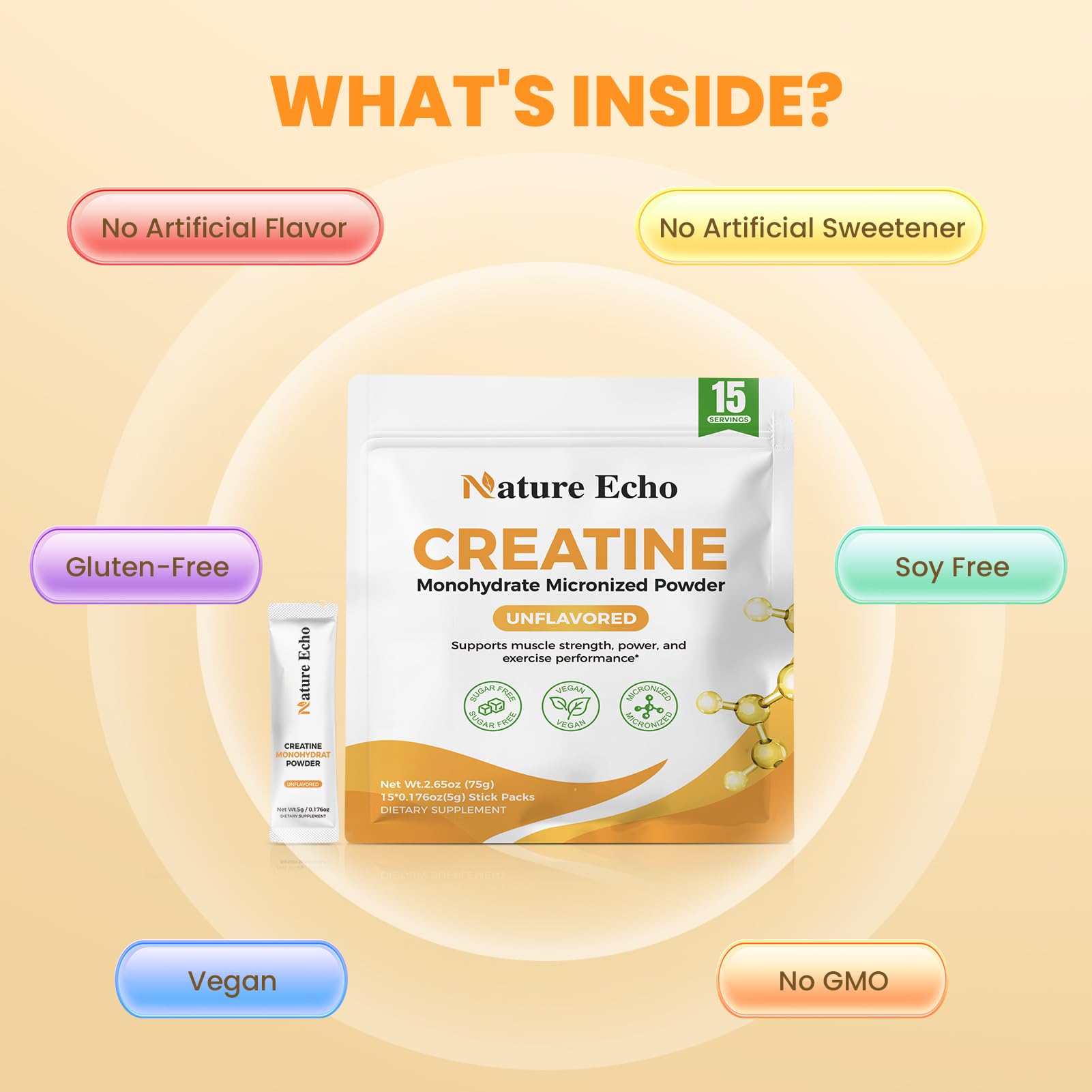 Nature Echo Creatina se mezcla fácilmente en batidos para entrenamientos.
