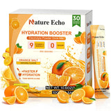Nature Echo, paquetes electrolitos naranja 1000mg para hidratación rápida durante entrenos.