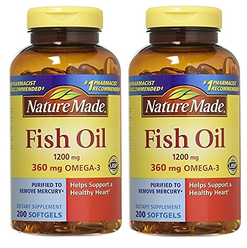 Nature Made Aceite de Pescado 1200 mg, cápsulas blandas, uso diario para complementar la dieta