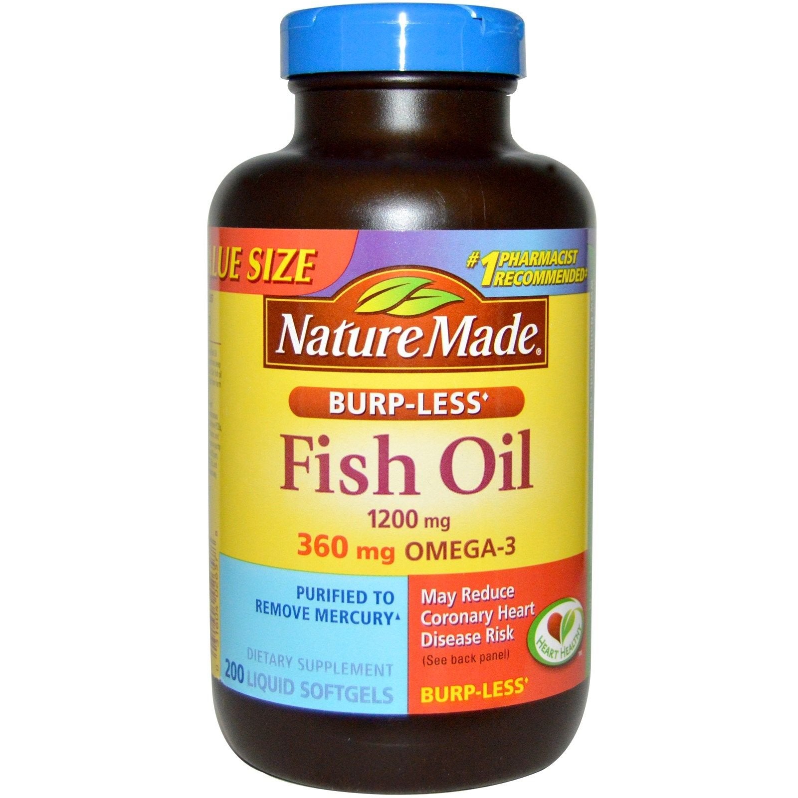 Nature Made Aceite de Pescado, botella con omega-3 para uso diario al comer