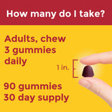 Nature Made Advanced Multivitamin Gummies empaque de 90 gomitas para un mes.