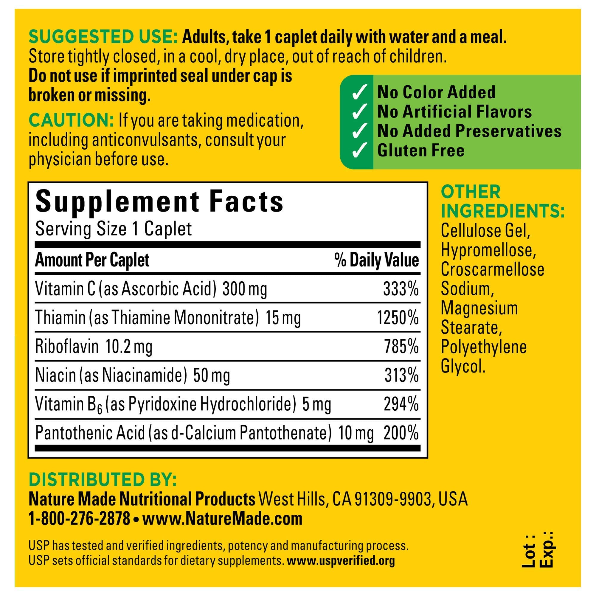 Nature Made B-Complejo con Vitamina C uso diario seguro