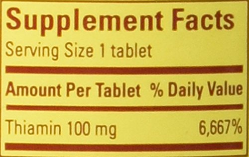 Nature Made B-1 100 mg tabletas, paquete tres, suministro diario práctico.