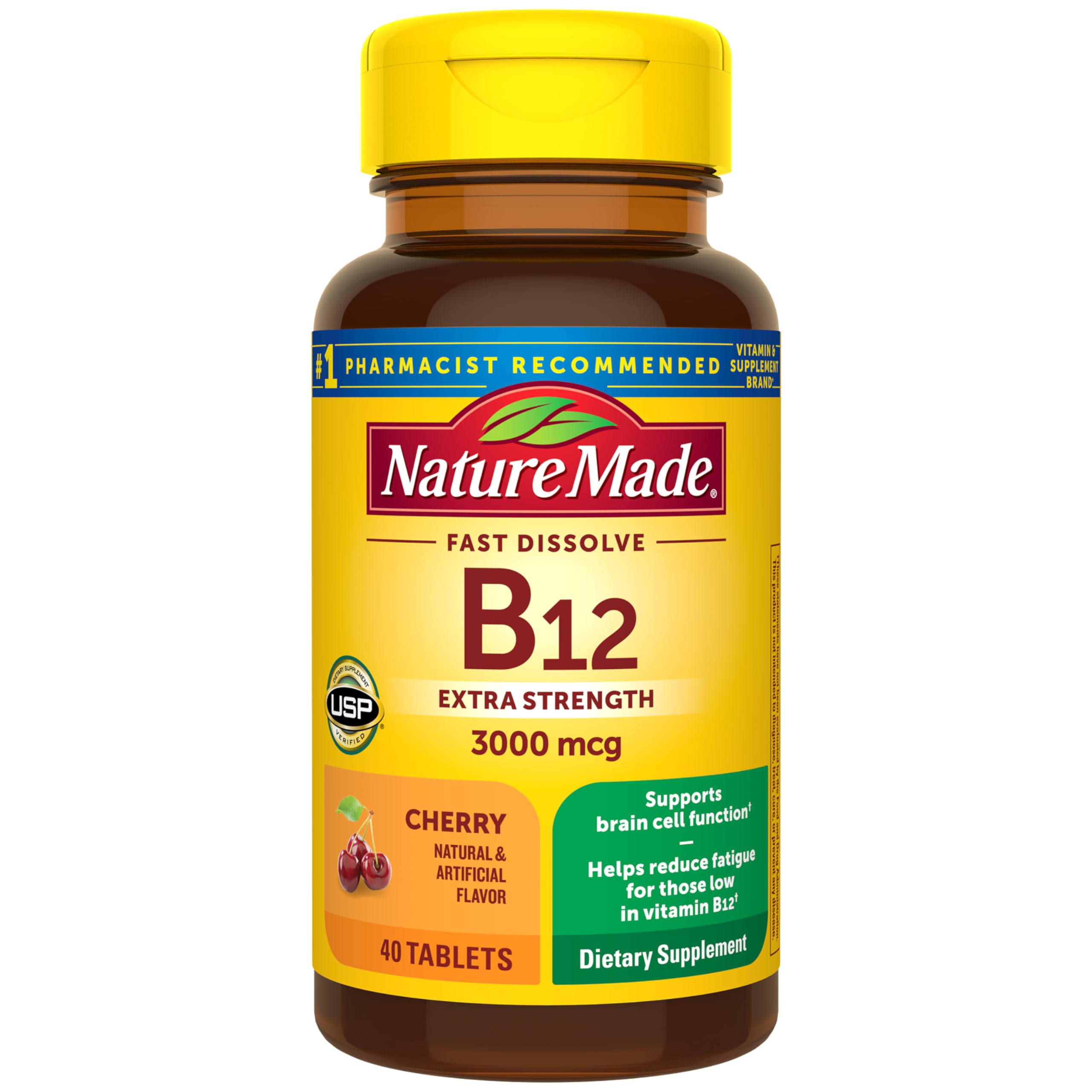 Nature Made B12 3000 mcg, tableta sublingual disolviéndose para energía diaria