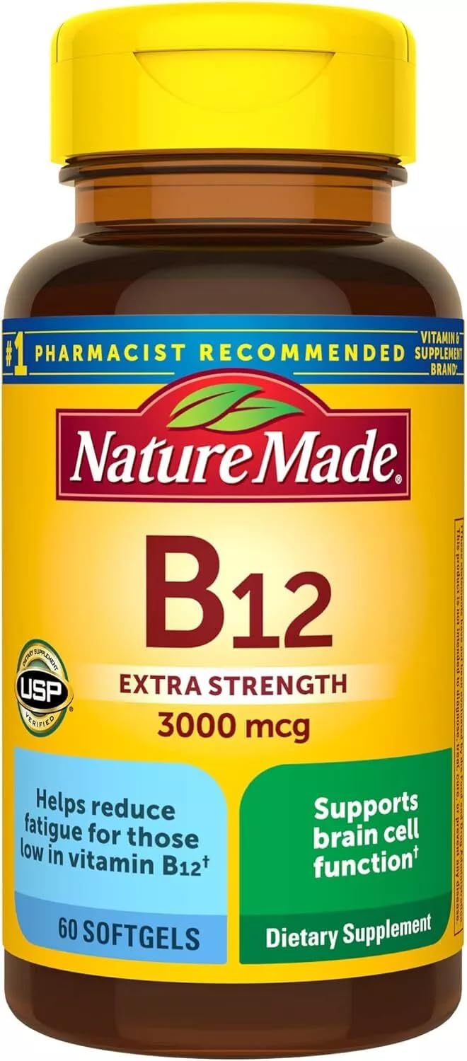Nature Made B-12 capsulas blandas en botella, apoyo a la energia diaria