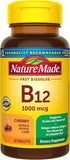 Nature Made B12 pastillas sublinguales, botella de 50, uso diario sencillo