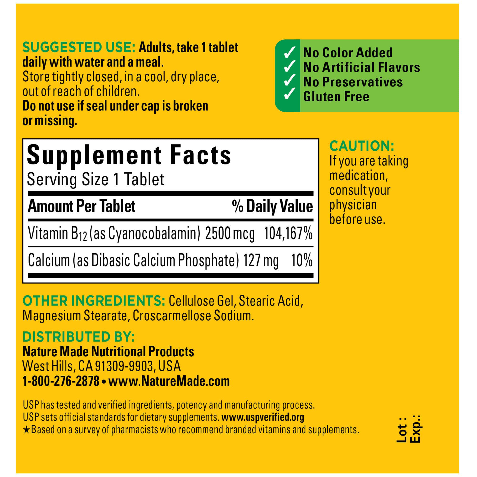 Uso diario de Nature Made B12 para adultos