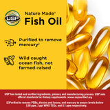 Nature Made Botella de 150 cápsulas Omega3 1200 mg para 75 días.