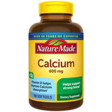 Nature Made Calcio 600 mg con Vitamina D, frente del envase, apoya la ingesta diaria