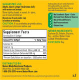 Nature Made calcio 600 mg con vitamina D, detalle del envase para facilitar la lectura.