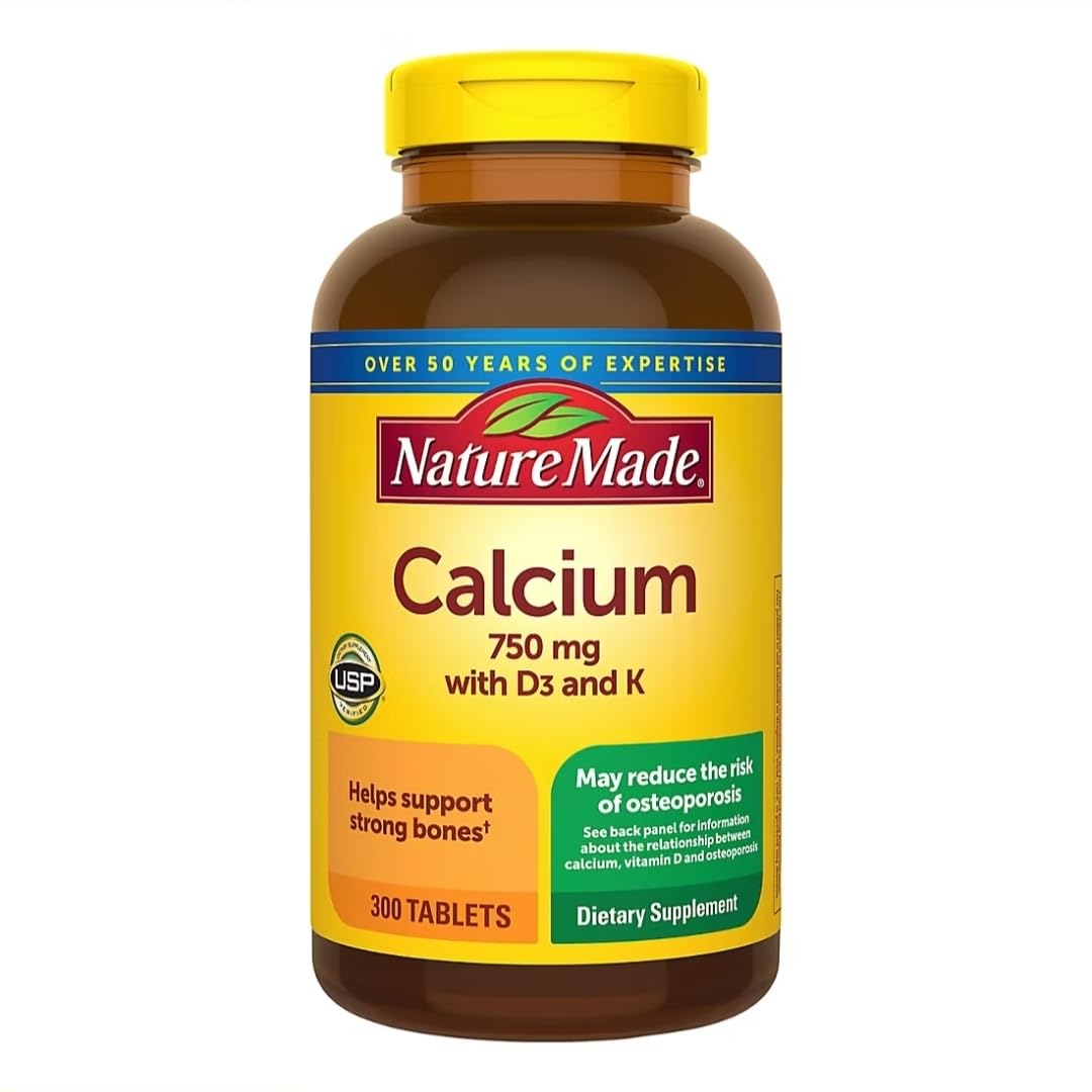 Nature Made Calcio 750 mg tabletas compactas para uso diario y huesos sanos