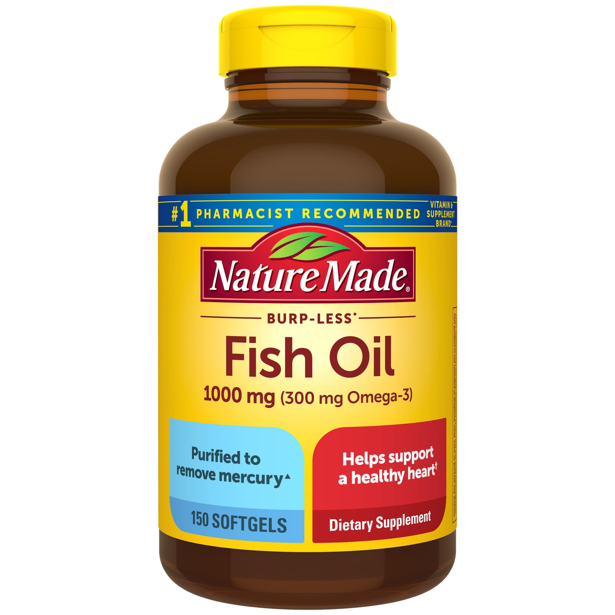 Nature Made cápsulas omega-3 1000 mg en botella, para uso diario