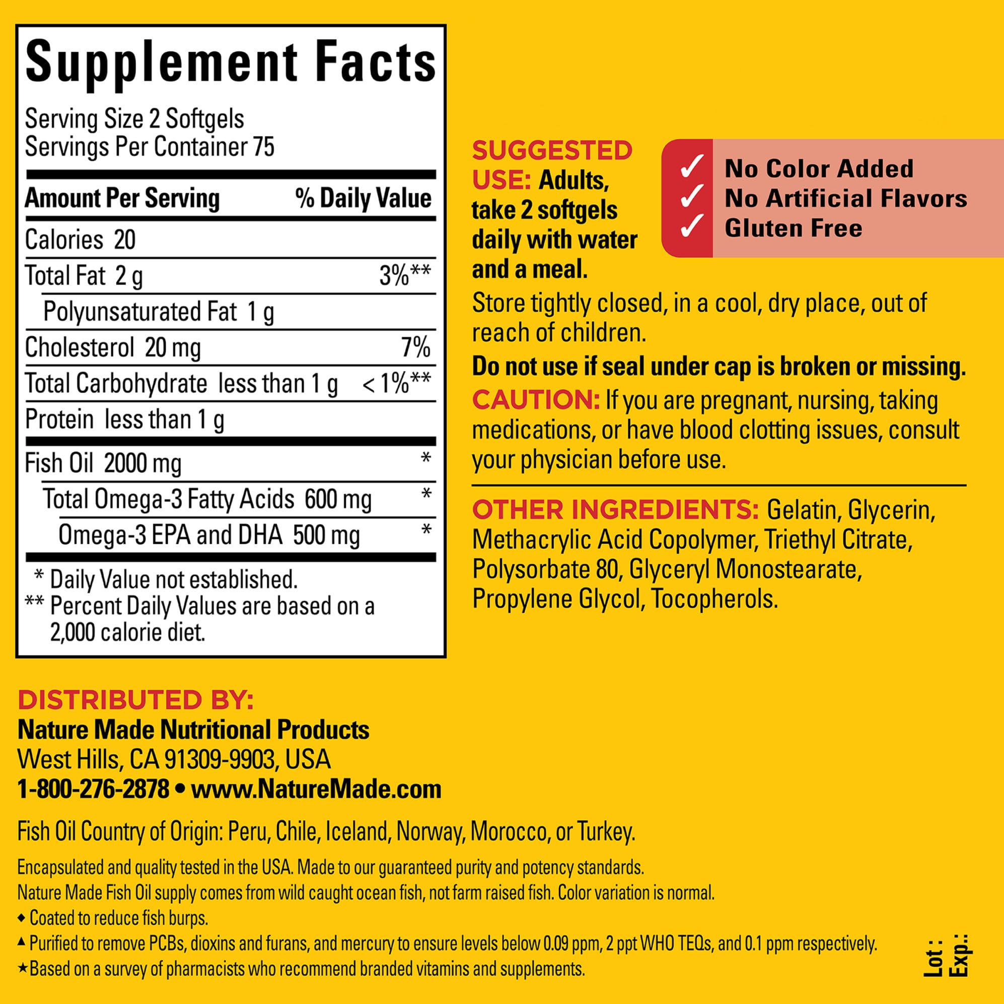 Nature Made cápsulas omega-3 sin regusto, opción diaria agradable