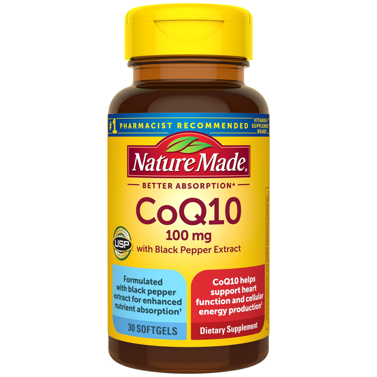 Nature Made CoQ10 100 mg, botella para uso diario con energía sostenida