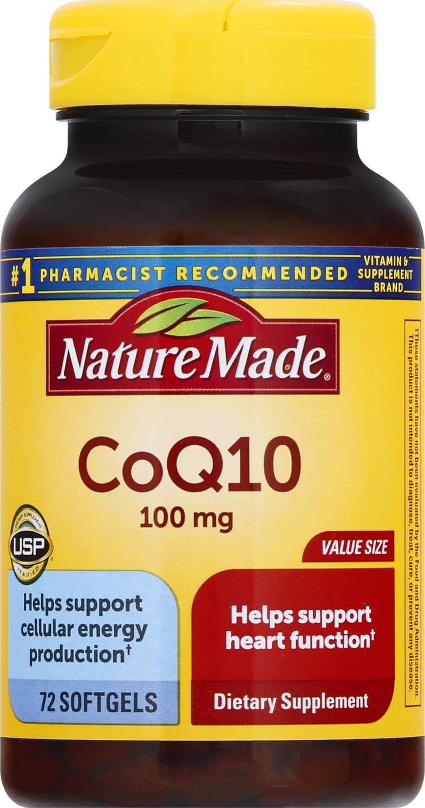 Nature Made CoQ10 100 mg, cápsulas blandas, botella: apoyo a la energía celular y función cardíaca