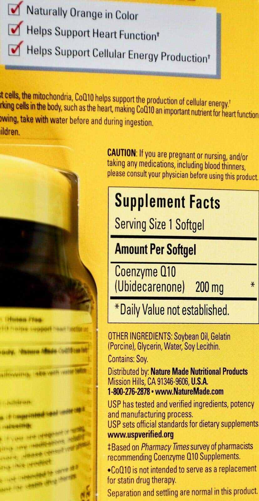 Nature Made CoQ10 200 mg, gel cápsulas blandas, energía diaria posible