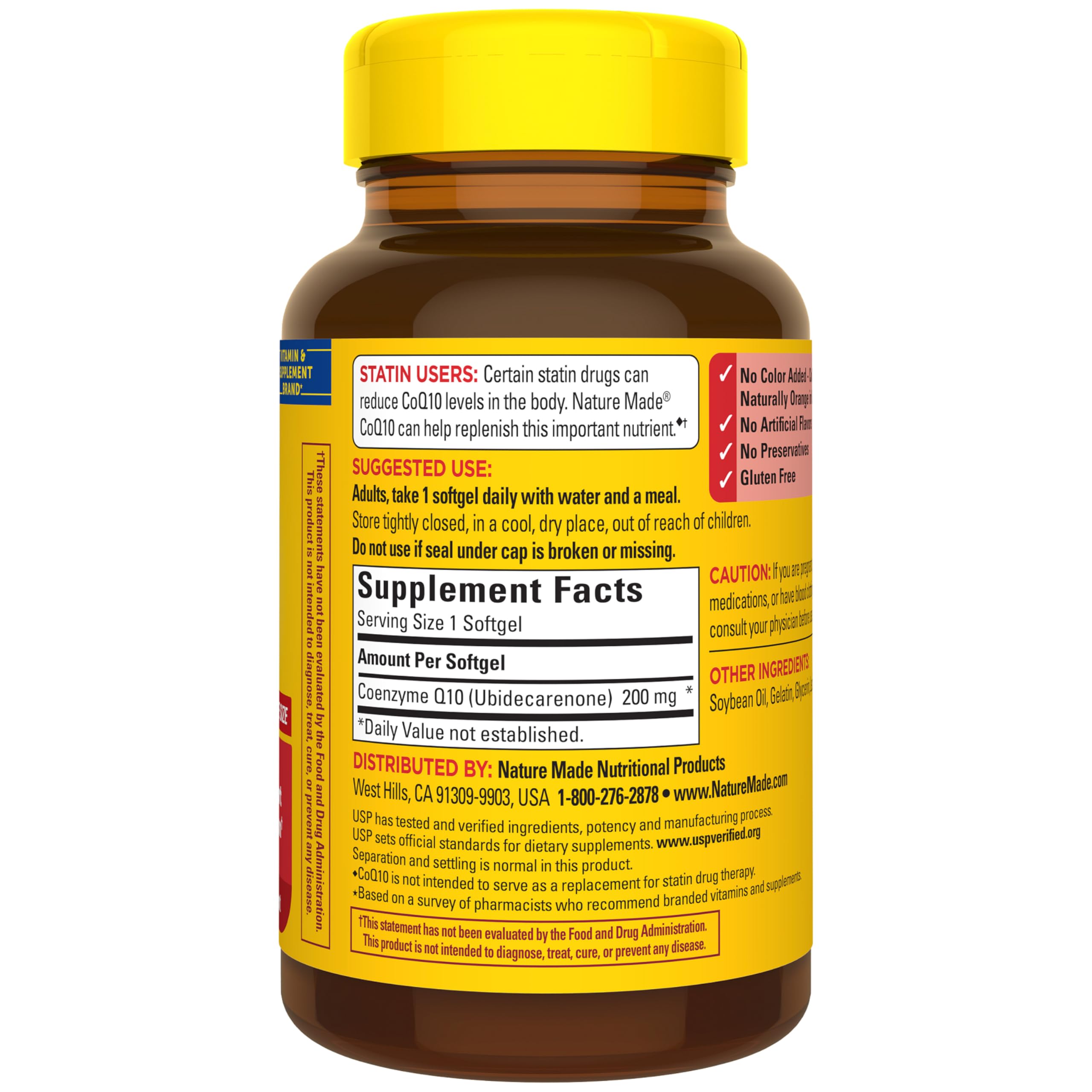 Nature Made CoQ10 200 mg empaque de 80 cápsulas para 80 días