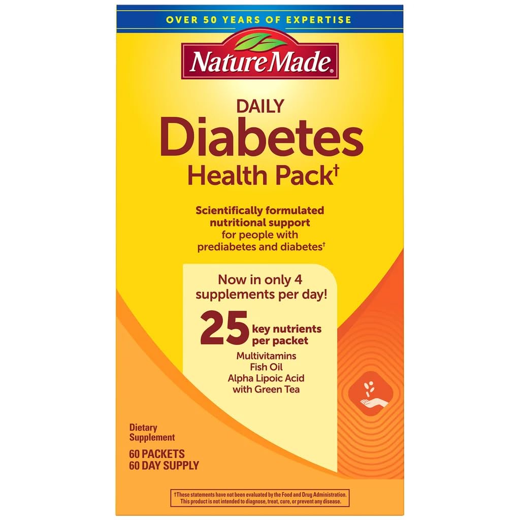 Nature Made Daily Diabetes Health Pack, empaque para consumo diario con agua