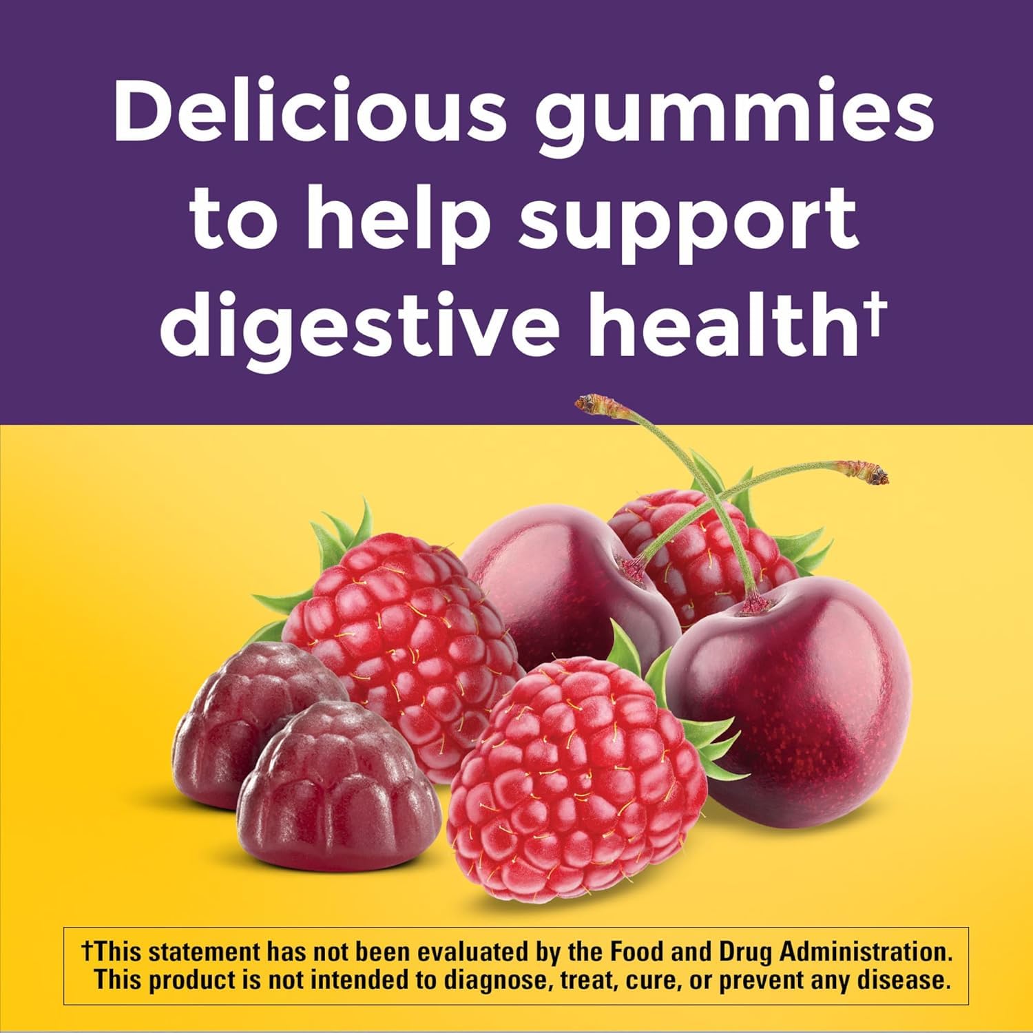 Nature Made Probióticos Digestivos Ultra-Fuerza gomitas frambuesa-cereza con 8 mil millones de cultivos por porción.