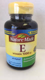 Nature Made dl-Alpha Vitamina E 1000 UI: cápsulas blandas fáciles de tragar para la ingesta diaria.
