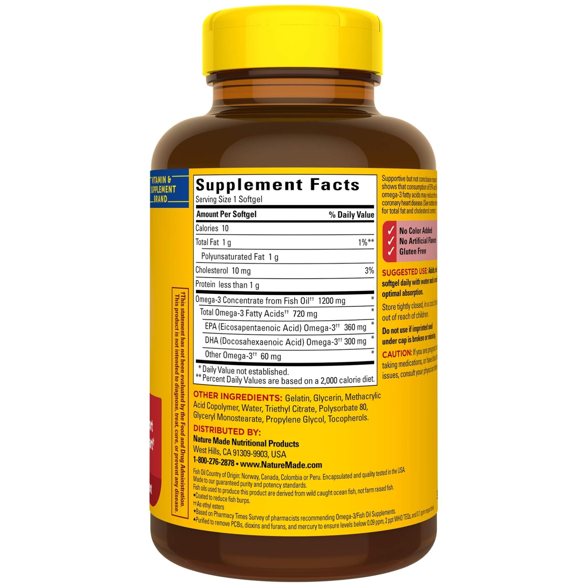 Nature Made EPA y DHA: omega-3 para corazón, cerebro y ojos.