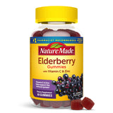 Gomitas Nature Made de sauco negro con Vitamina C y Zinc en botella para uso diario.