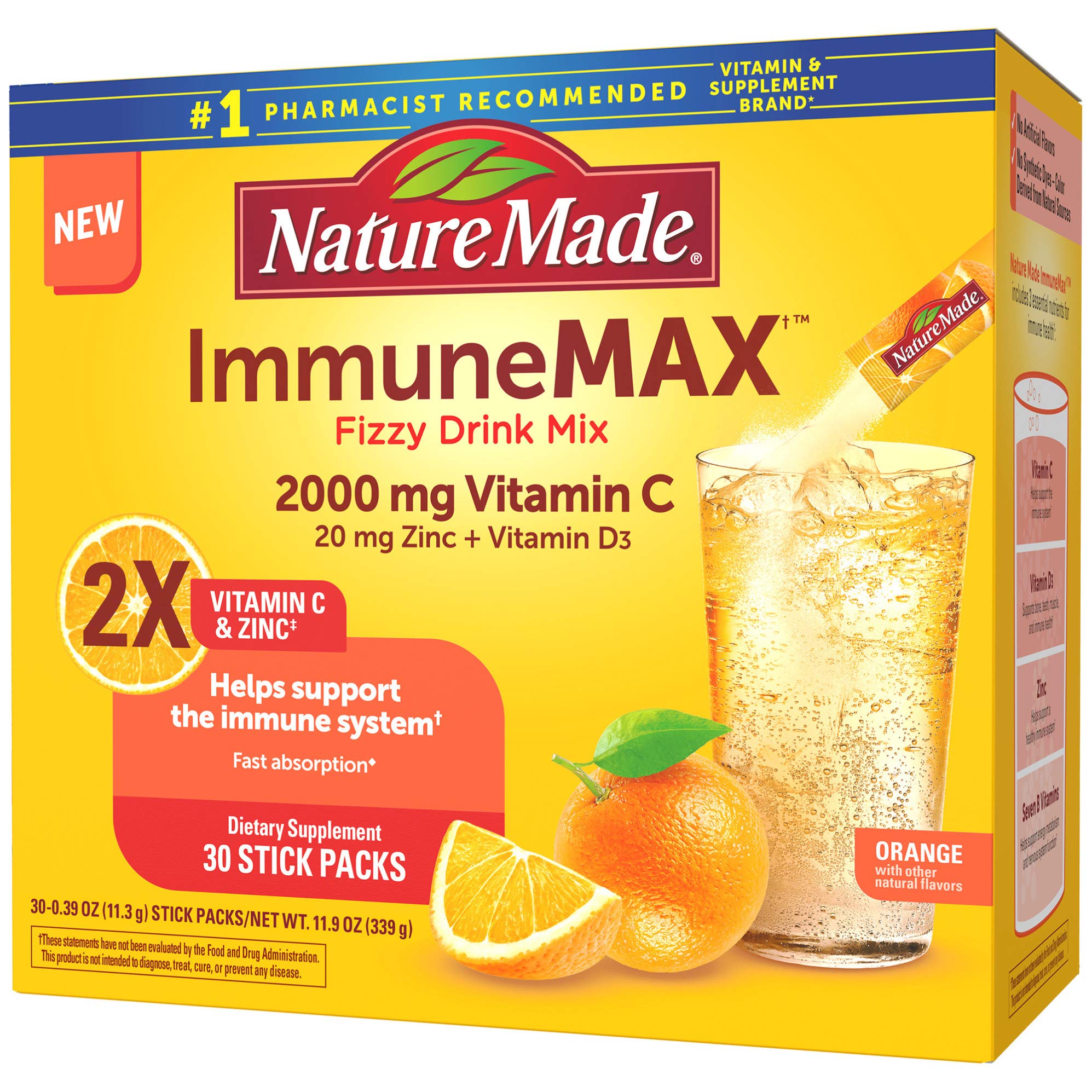 Nature Made ImmuneMAX 30 porciones diarias para hidratación rápida