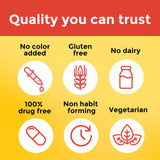 Símbolo vegetariano en Nature Made L-Theanine 200mg para dietas.